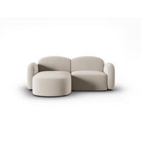 ECKSOFA links Blair aus Samt leichtes beige 3 Sitzplätze - Beige, Textil (155/194cm) - Micadoni
