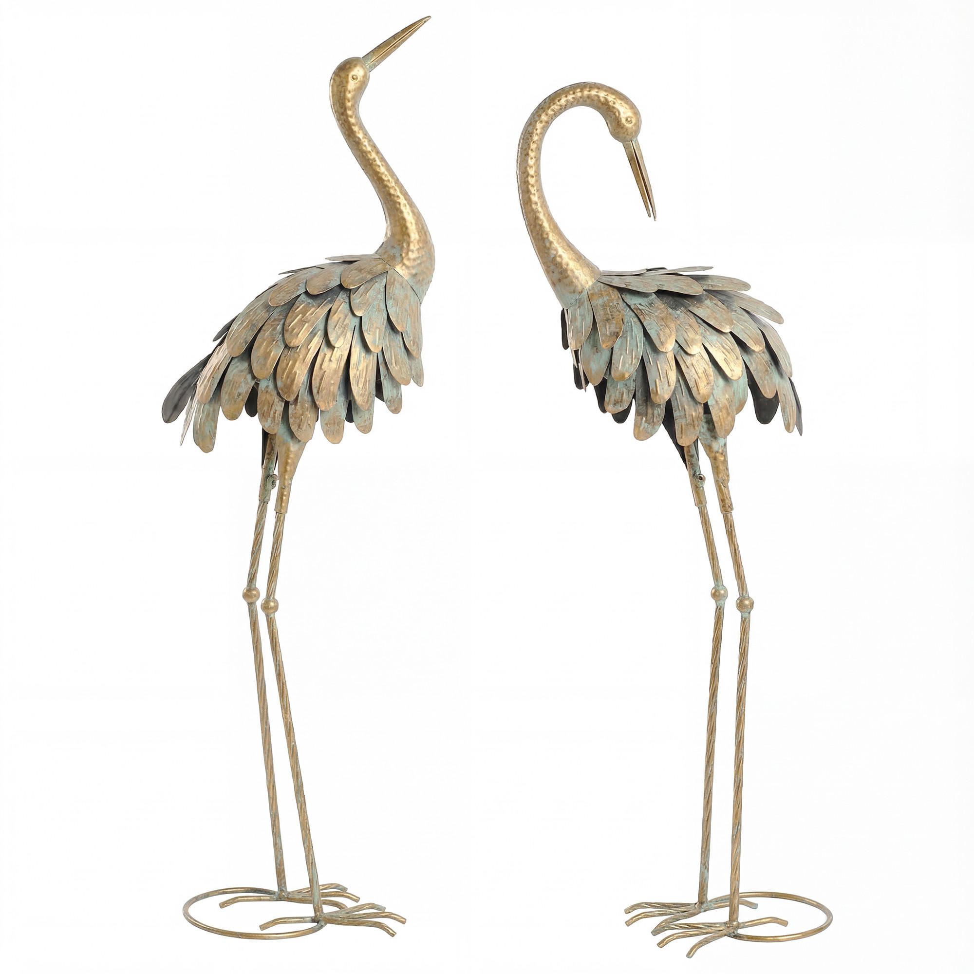 REIHERFIGUREN 2er-Set DE-13847 91/95 cm Gold & Blau - Goldfarben, Metall (16/91/27cm) - ComfortXL