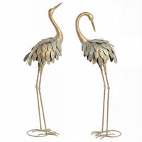REIHERFIGUREN 2er-Set DE-13847 91/95 cm Gold & Blau - Goldfarben, Metall (16/91/27cm) - ComfortXL