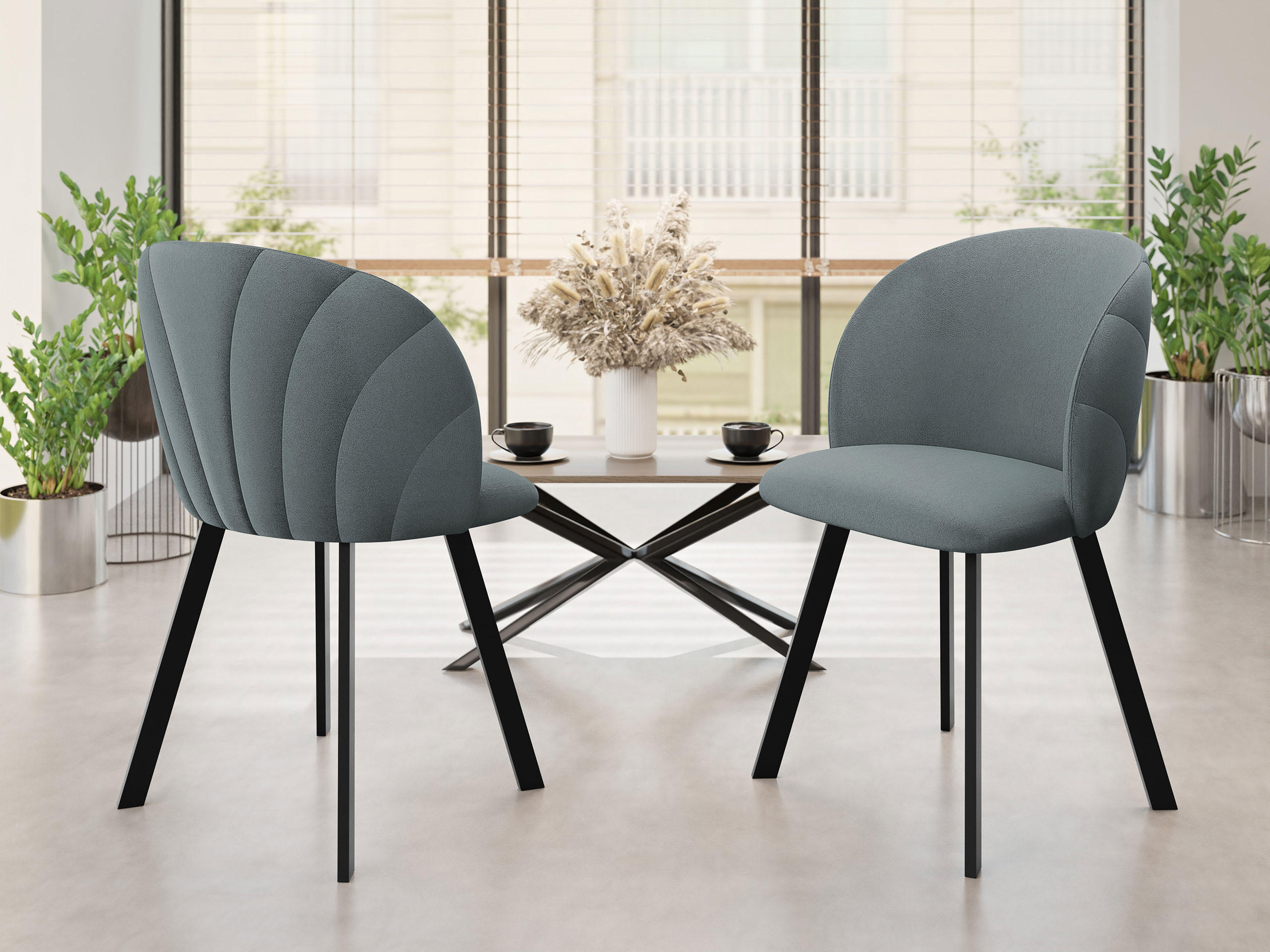 ESSZIMMERSTUHL K99 - Schwarz/Grau, Holzwerkstoff/Textil (51/80/52cm) - MIRJAN24