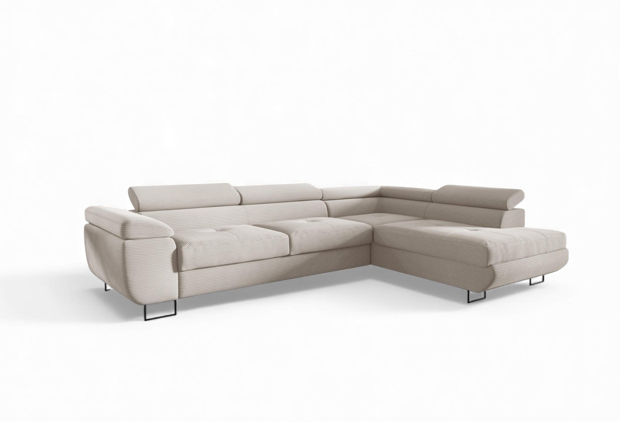ECKSOFA Declan Mit Schlaffunktion - Weiß, Holzwerkstoff/Textil (277/203cm) - Fun Möbel