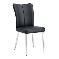 STUHL-SET DE-36517 2 Stück mit PU-Bezug und Metallbeinen Schwarz - Schwarz, Metall (44/89/45cm) - ComfortXL