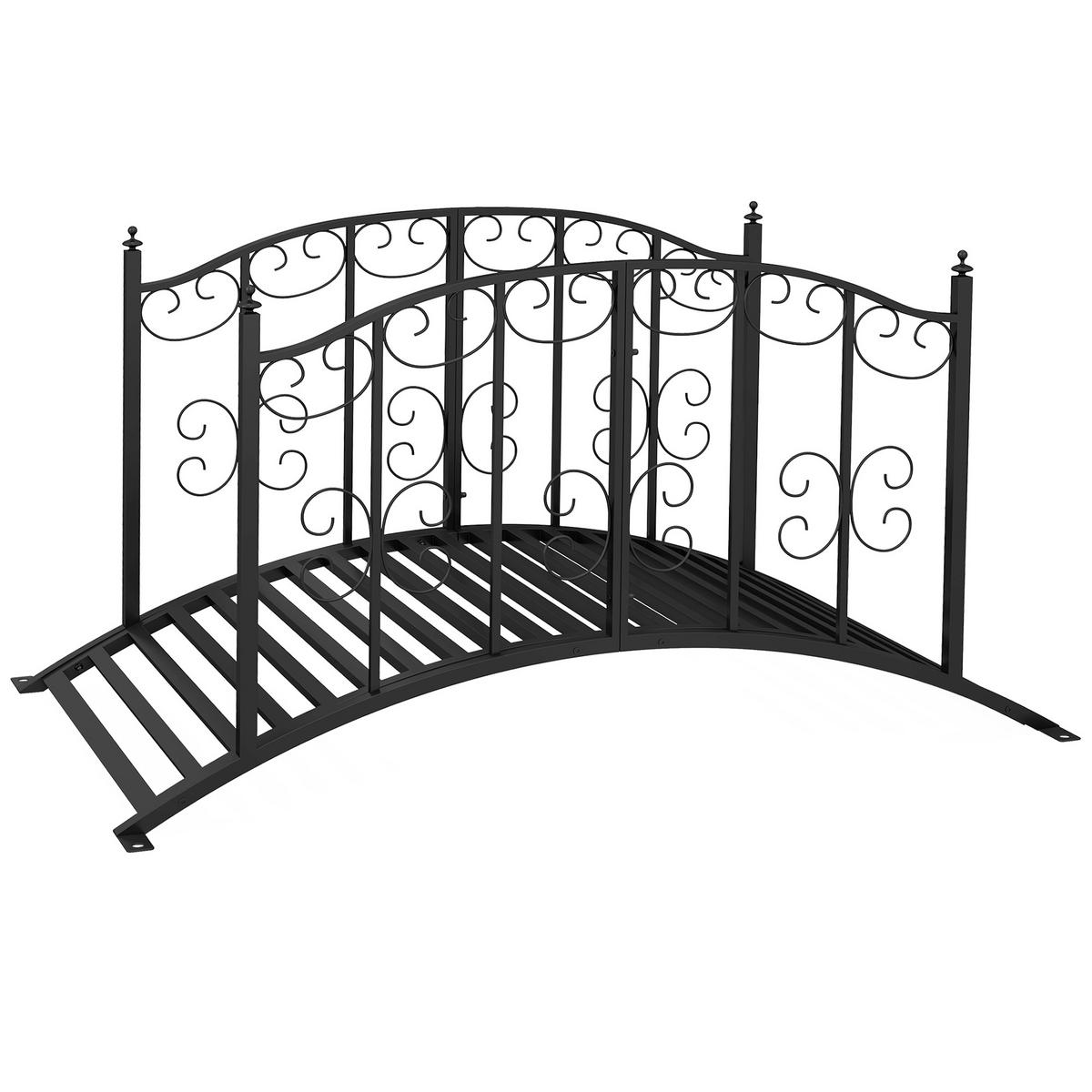 GARTENBRÜCKE DE-10946 Schwarz - Schwarz, Metall (119/67/70cm) - ComfortXL