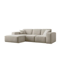 ECKSOFA L-Form Siena Stoff Salvador Ecru Links - Ecru, Holz (165/266cm) - Kaiser Möbel
