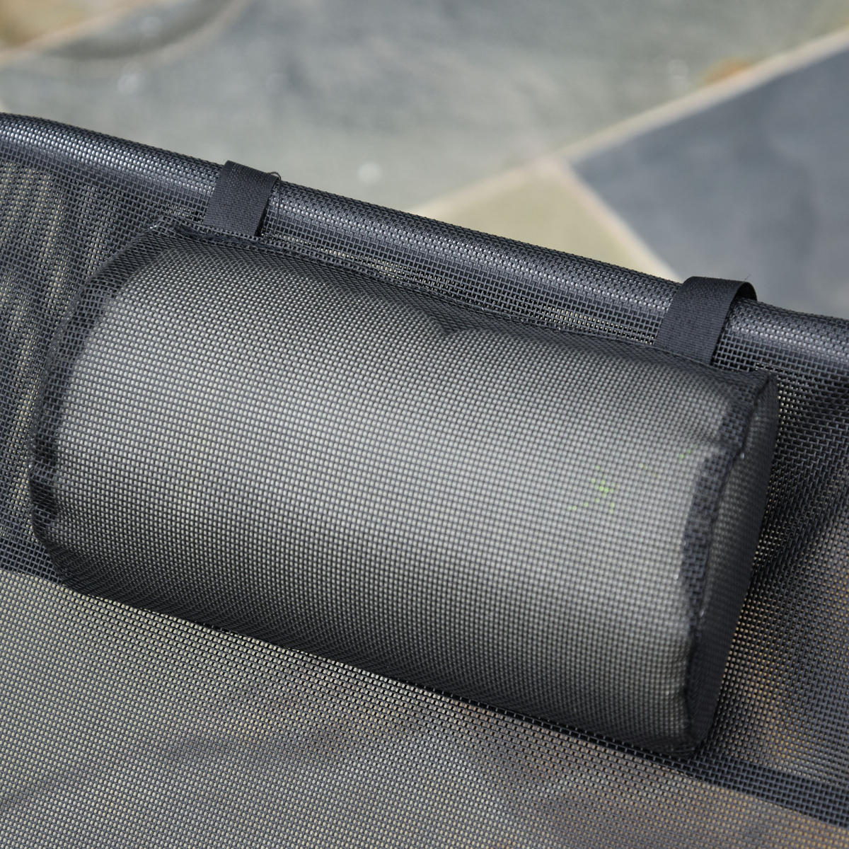 SONNENLIEGE aus Stahlrohr 182x56x24,5 cm in Schwarz mit verstellbarer Rückenlehne - Schwarz, Metall (56/24.5/182cm) - Modfu