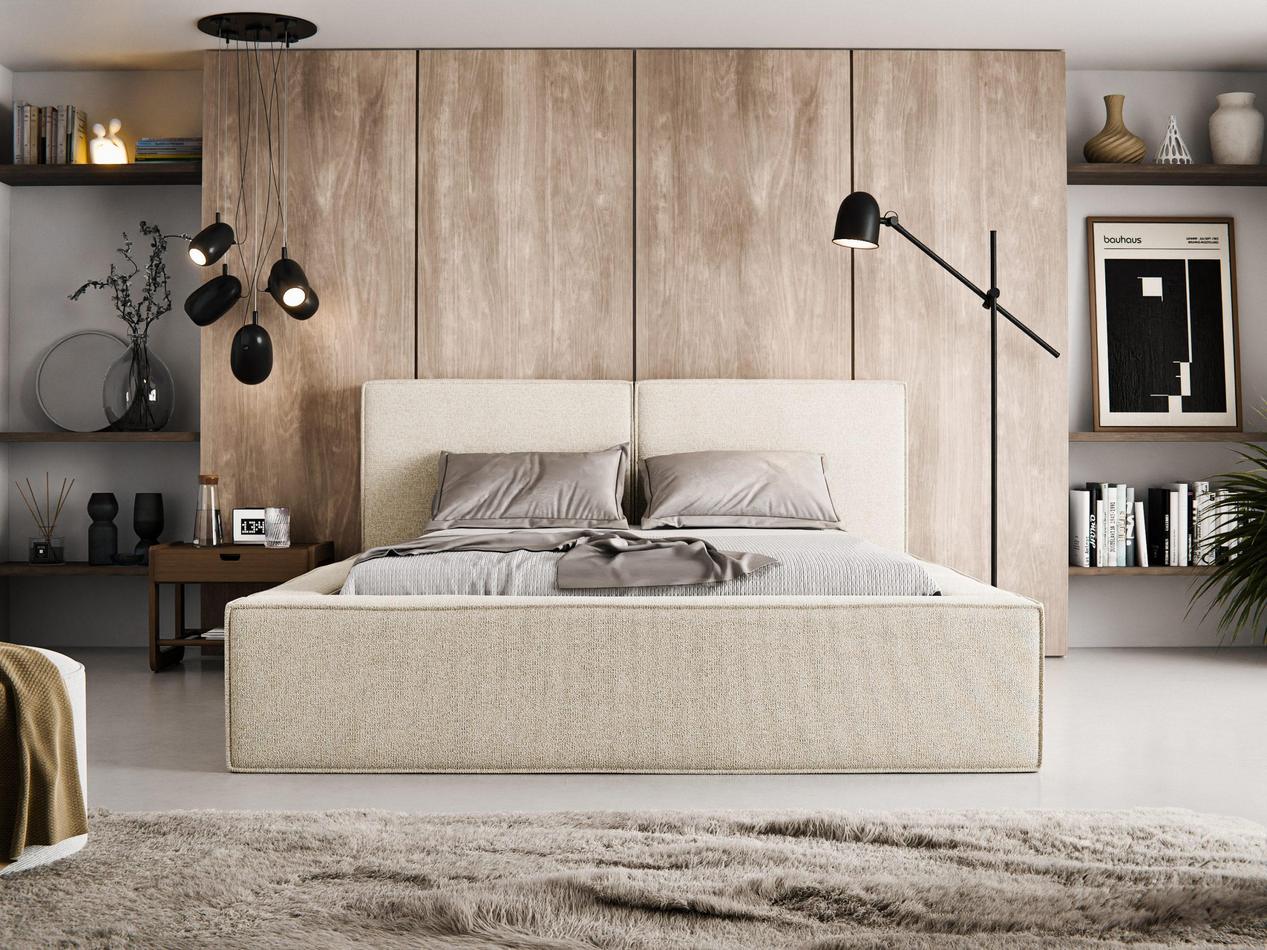 POLSTERBETT Lesti 180x200 cm, Cremeweiß - Creme, Textil (180/200cm) - Fedve