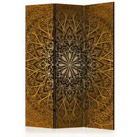 PARAVENT Einseitig Bedruckter 3-tlg 135x172 cm Mandala im Boho - Braun, Holz/Textil (135/172/3cm) - Muralo