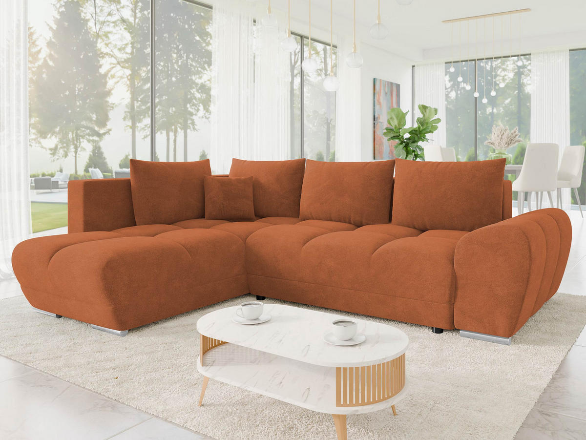 ECKSOFA Forest, Seite: Links - Schwarz/Bronzefarben, Holz/Kunststoff (290/183cm) - MIRJAN24
