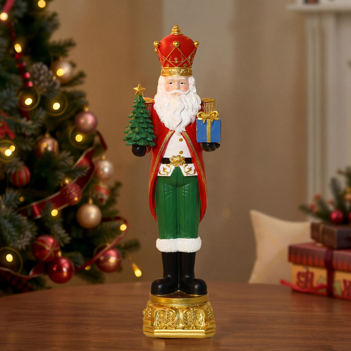 NUSSKNACKER Figur B14 x T11 x H45.5 cm - Rot, Kunststoff (11/45.5/14cm) - Hometopia
