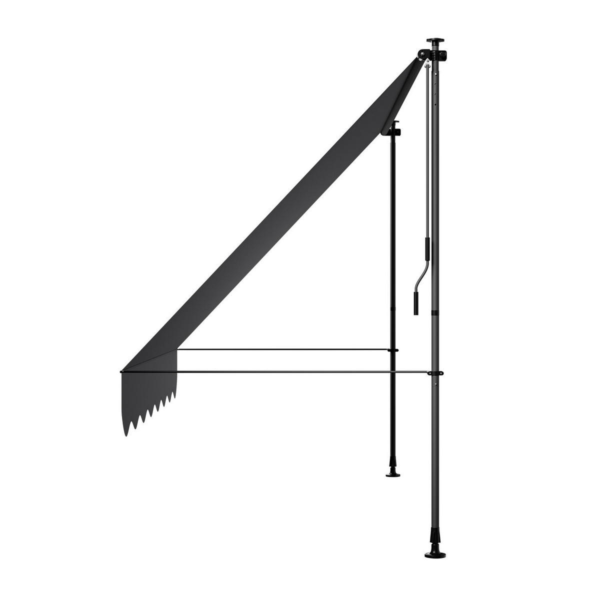 KLEMMMARKISE Kapstadt grau 250x120 cm - Grau, Textil (250/200/120cm) - Juskys