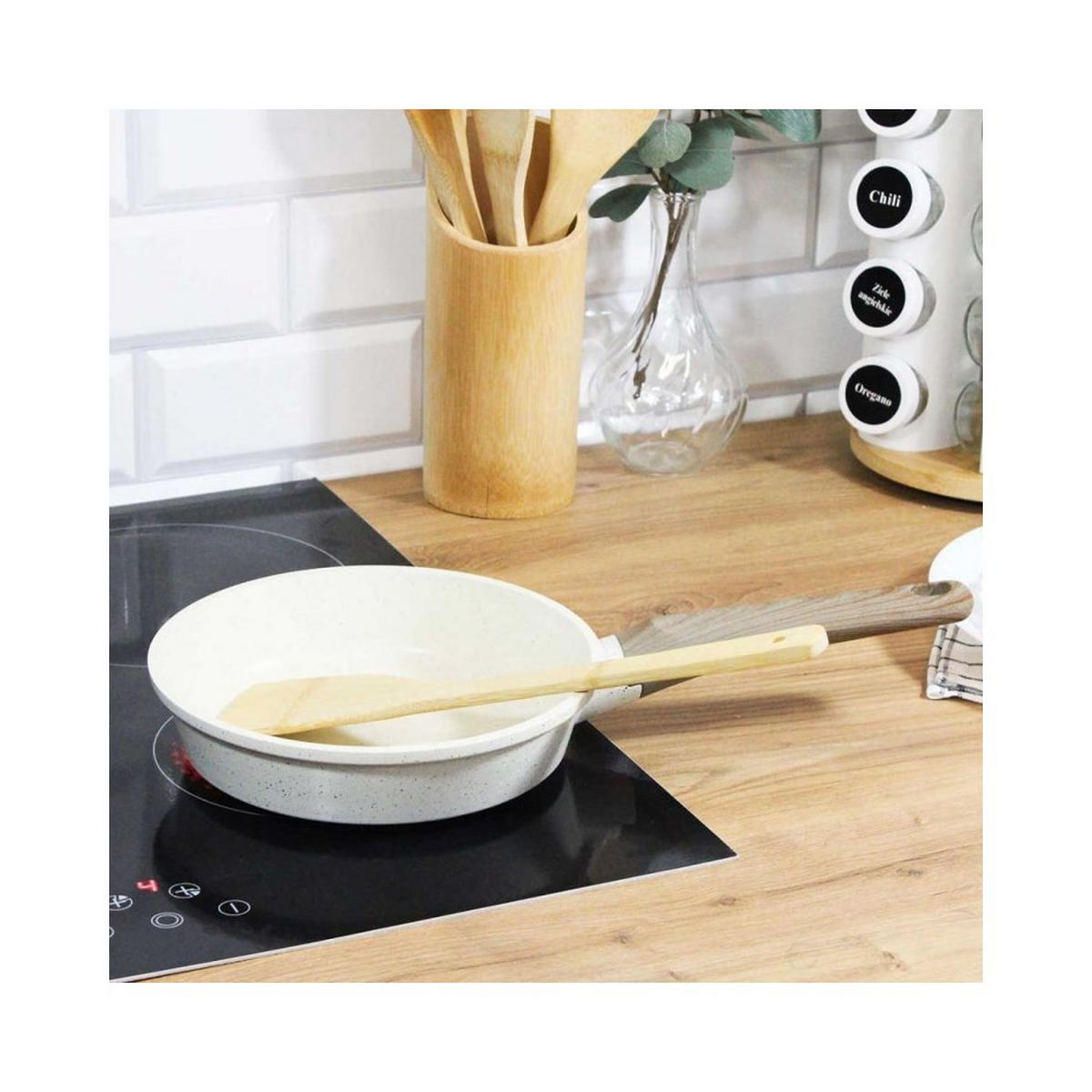 PFANNE Weiß 45/26/5.5 cm 67587 - Weiß, Metall (26cm) - Brunbeste