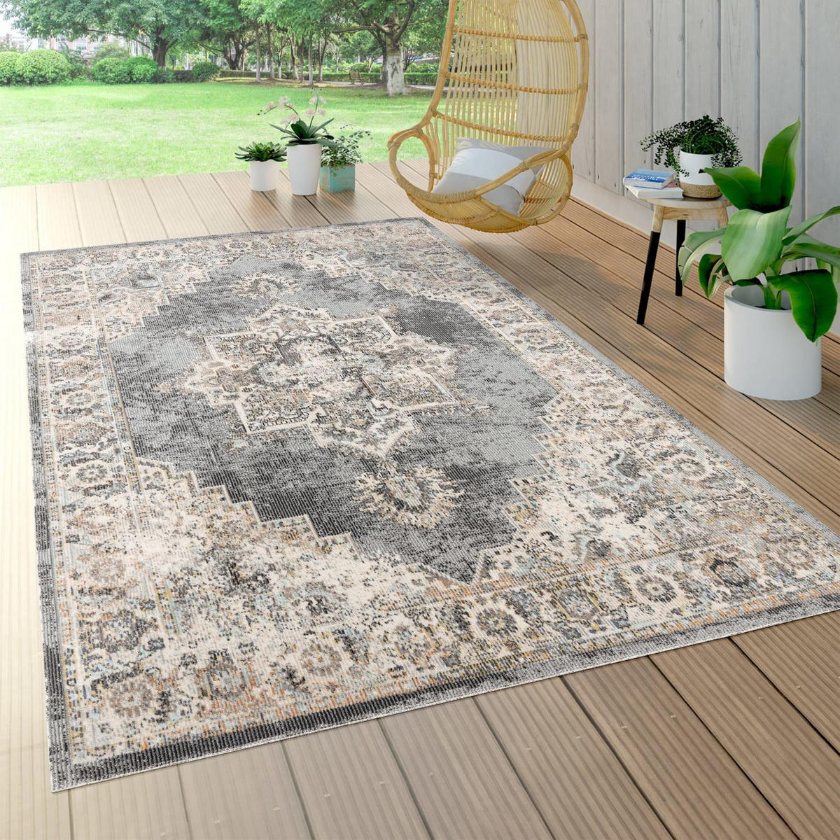 OUTDOOR-TEPPICH TORRES 275 GRAU 60X100 - Grau, Textil (60/100cm) - Paco Home