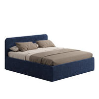 POLSTERBETT 200x200 cm Microvelours in Navy - Dunkelblau, Textil (200/200cm) - Home Collective