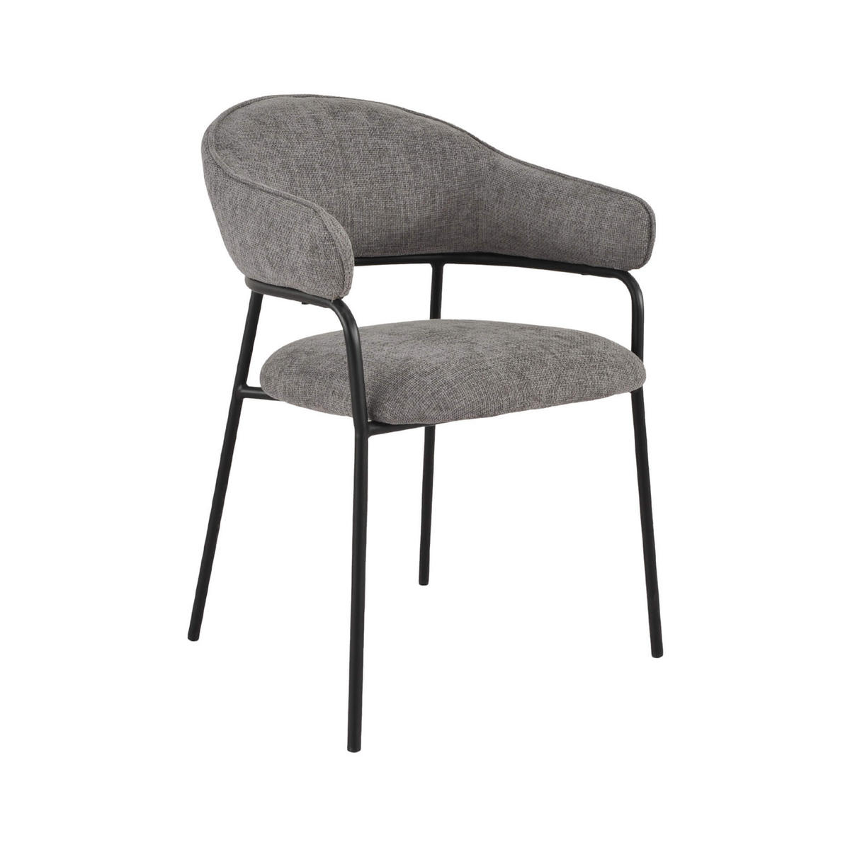 STÜHLE 2er Set Grau 56,5/57/82,5 cm - Grau, Textil (57/82.5/56.5cm) - Mobili Rebecca