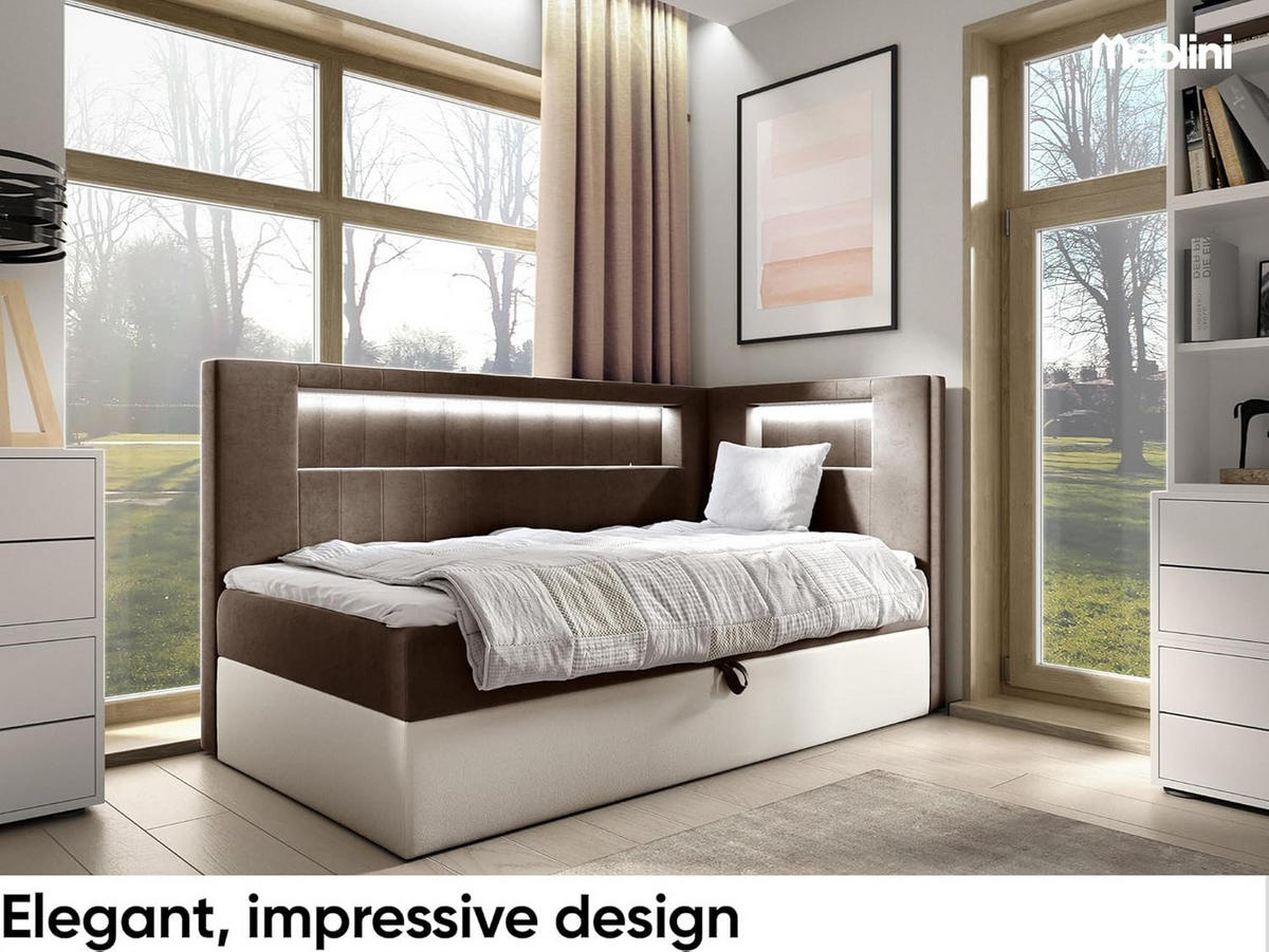 KINDERBETT GARETH 3 - Braun/Weiß, Holzwerkstoff (93/212cm) - Meblini