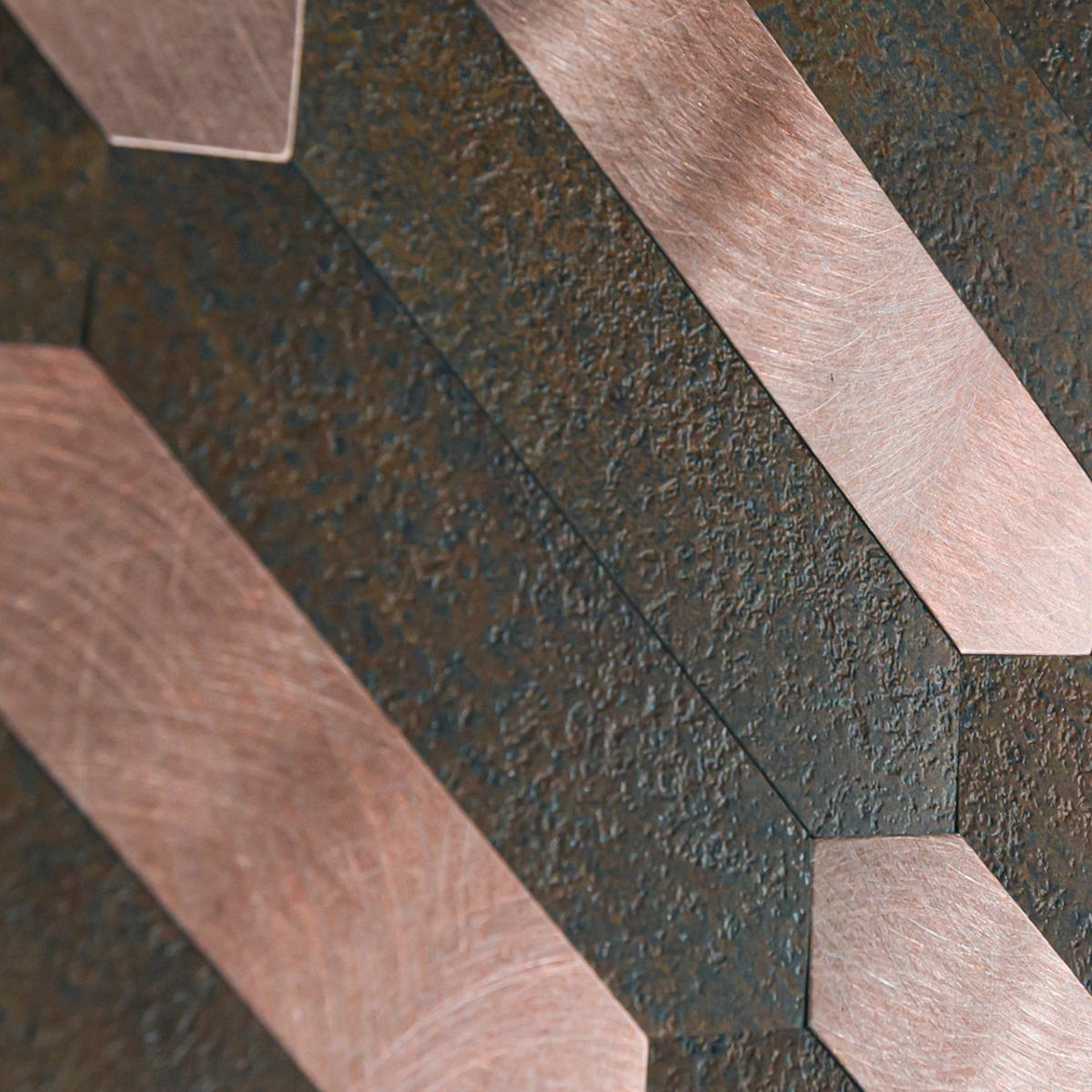 FLIESENAUFKLEBER 1 Stück 30,5 x 30,5 cm Selbstklebende Fliesen - Moro Rame - Roségold/Braun, Kunststoff (30.5/0.4/30.5cm) - Mazovia