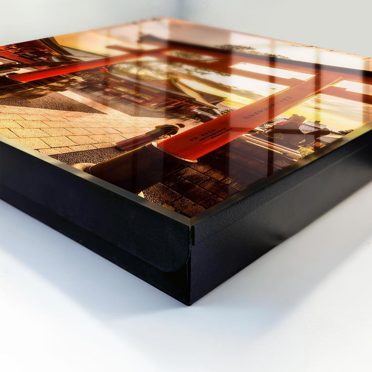SCHLÜSSELBOX Schwarz 30x30 cm- Türöffnung nach rechts - Japanisches Tor - Orange, Metall (30/30/5cm) - TULUP