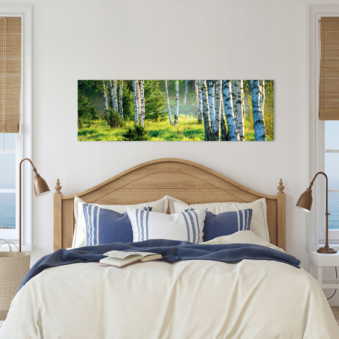 BILDER Wald Modern Wohnzimmer Schlafzimmer 145x45 - Multicolor, Holzwerkstoff (145/45cm) - Wallarena