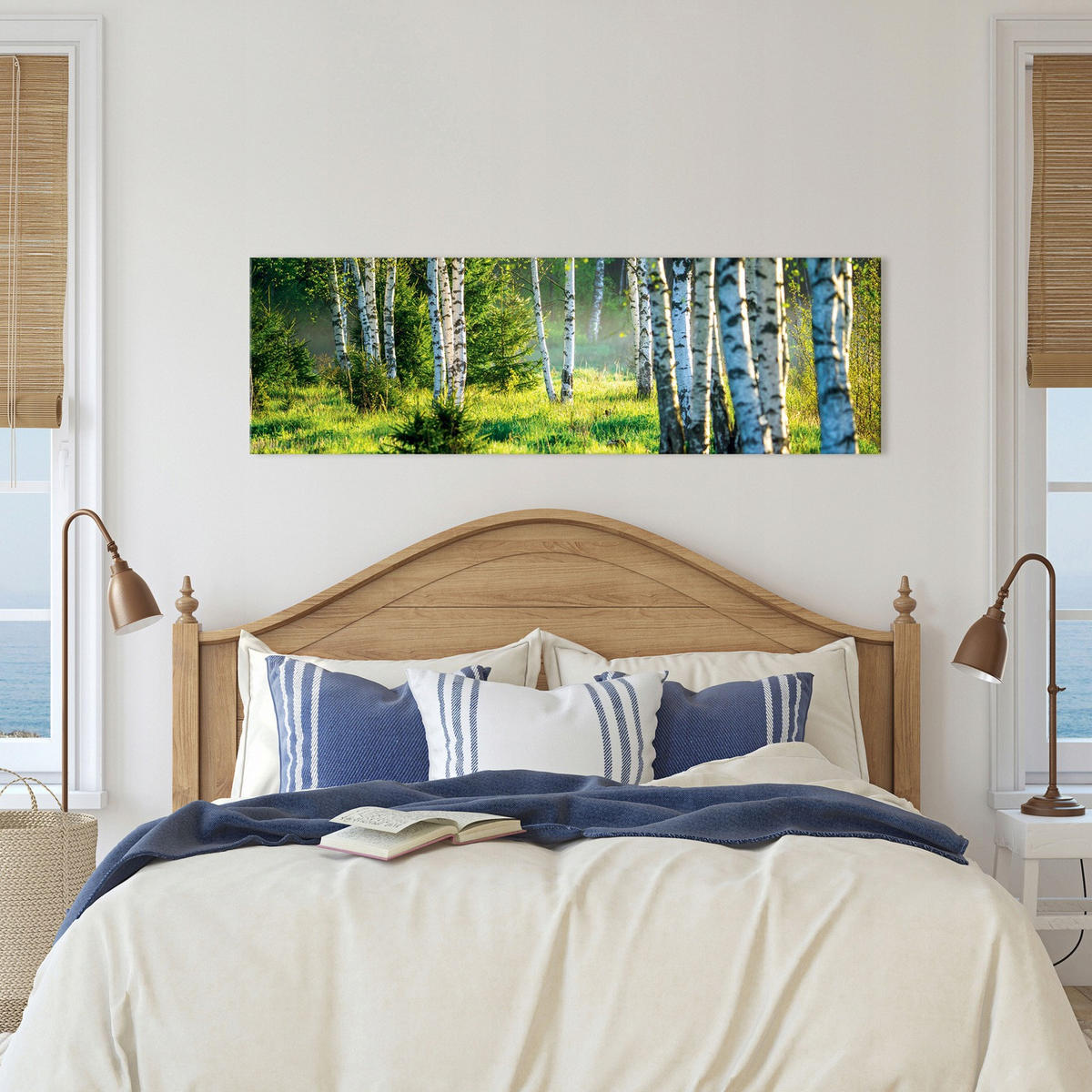 BILDER Wald Modern Wohnzimmer Schlafzimmer 145x45 - Multicolor, Holzwerkstoff (145/45cm) - Wallarena