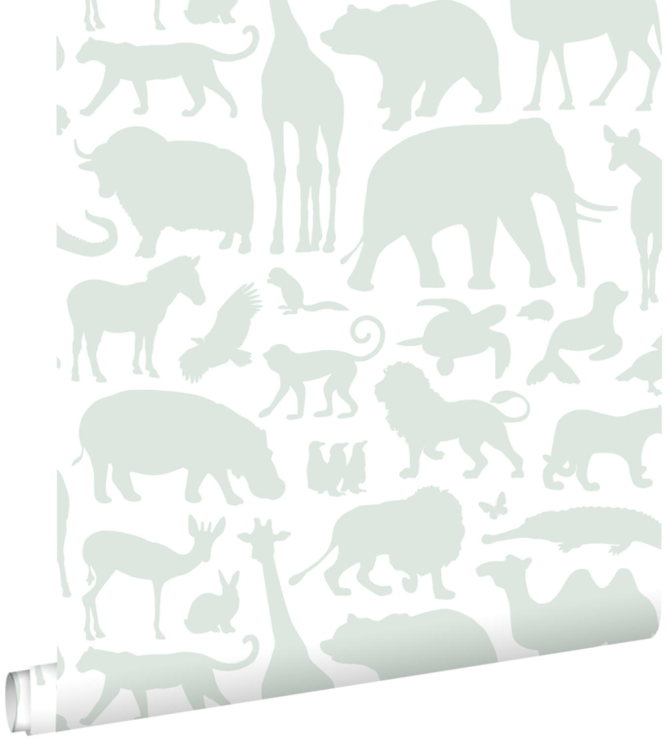 TAPETE Tiere 53 cm x 10.05 m - Weiß, Papier (53/0.1cm) - ESTAhome