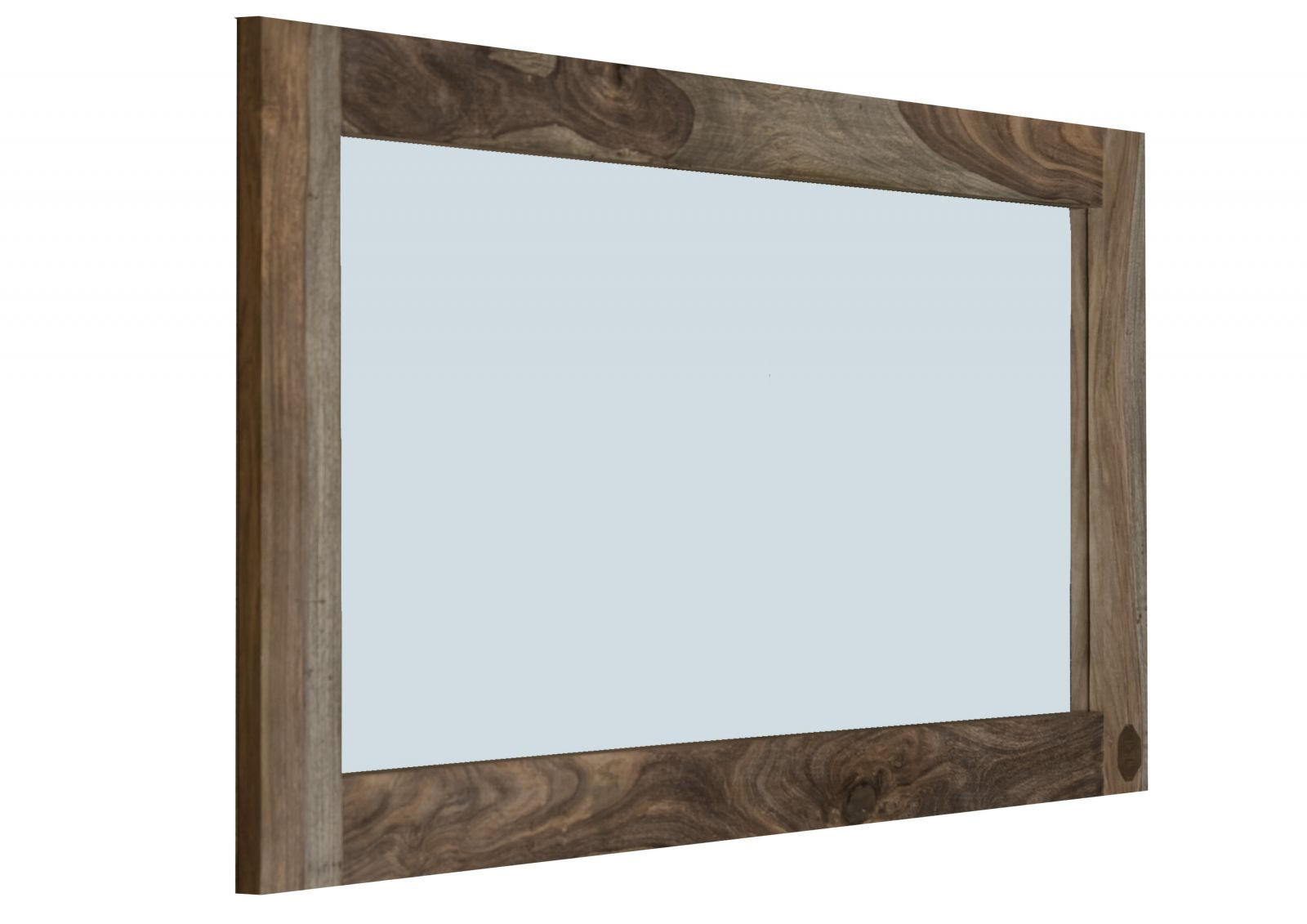 SPIEGEL Sheesham 130x3x70 grau geölt NATURE GREY #071 - Grau, Holz (130/70/3cm) - Massivmoebel24