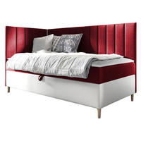 BOXBETT Maja Junior 3, Seite zum Öffnen des Bettkastens: Links - Rot/Weiß, Holz (100/200cm) - MIRJAN24