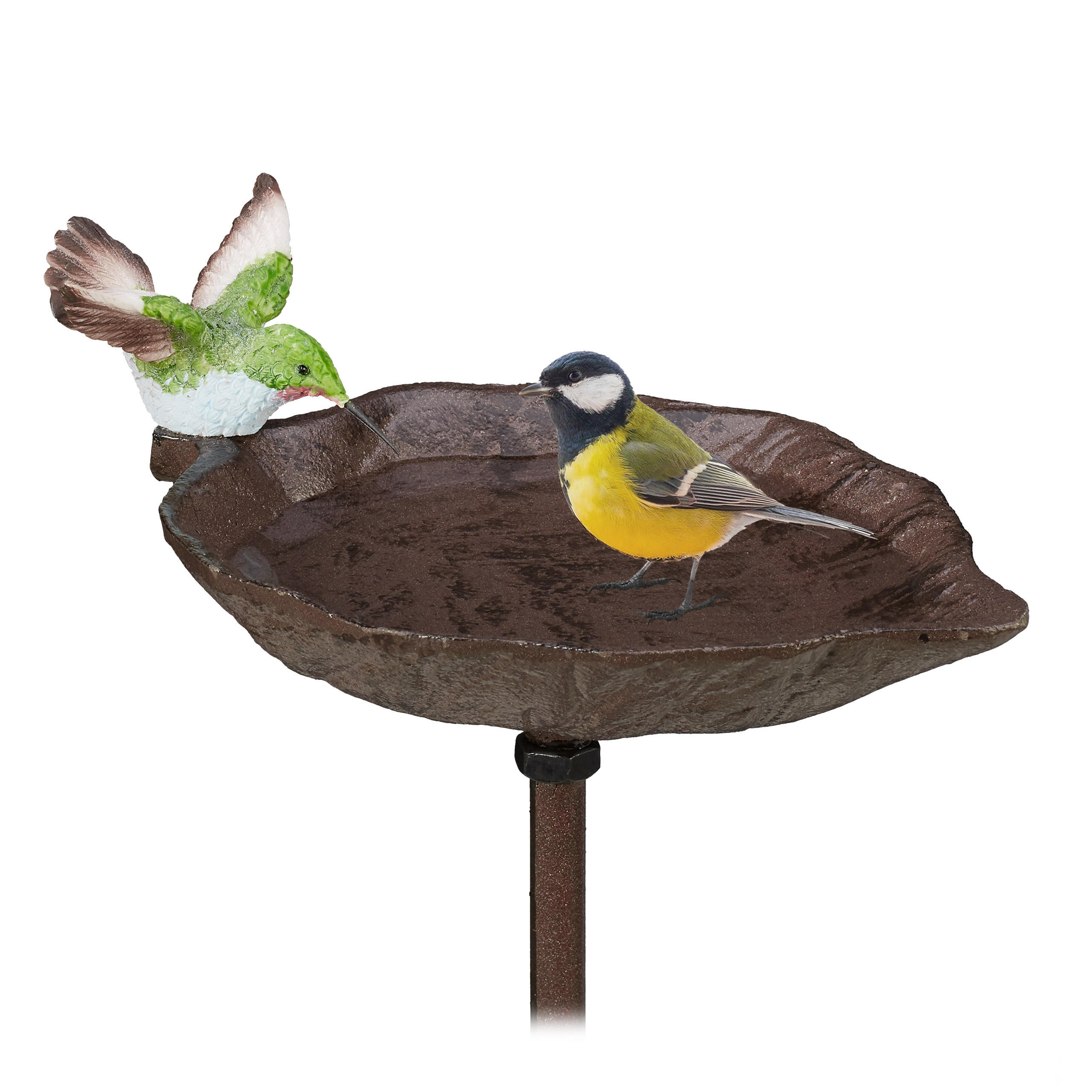 Relaxdays Vogeltränke Braun 18.5x100x13 cm