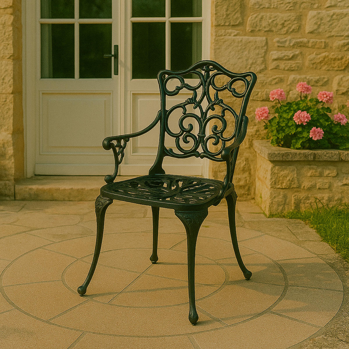 BISTROSTUHL Boulder - Jugendstil - Aluguss antik grau - Grau, Metall (58/90/53cm) - TPFGarden