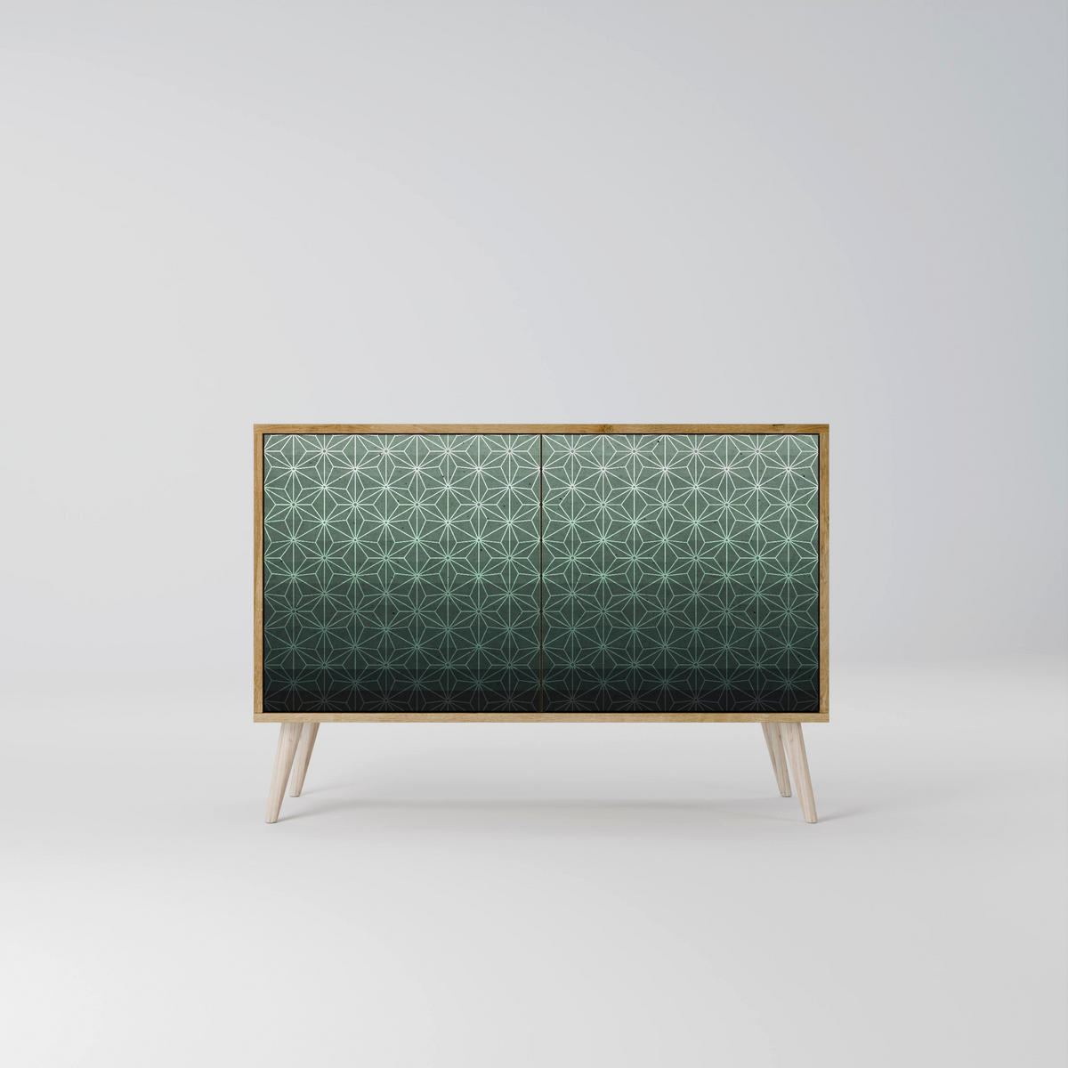 SIDEBOARD ORNAMENTAL GLIMMER, Eicheneffekt, 111x42x77,5 cm, 2 Türen - Eichefarben/Buchefarben, Holzwerkstoff/Buchenholz (111/77.5/42cm) - SpaceRebels