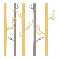 WANDAUFKLEBER 130x220cm - Zierbäume - Multicolor, Kunststoff (130/220/0.1cm) - Wallfluent