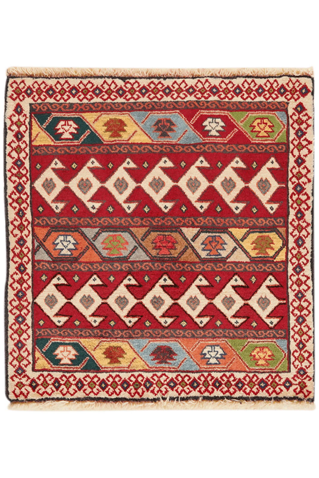 ORIENTTEPPICH handgeknüpft Gashgai Bunt 65/63 cm Schurwolle - Multicolor, Textil (63/65cm) - Looma