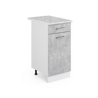 KÜCHENUNTERSCHRANK R-Line Beton 40 cm, AP Marmor - Schieferfarben/Hellgrau, Holzwerkstoff (40/81.6/60cm) - Vicco