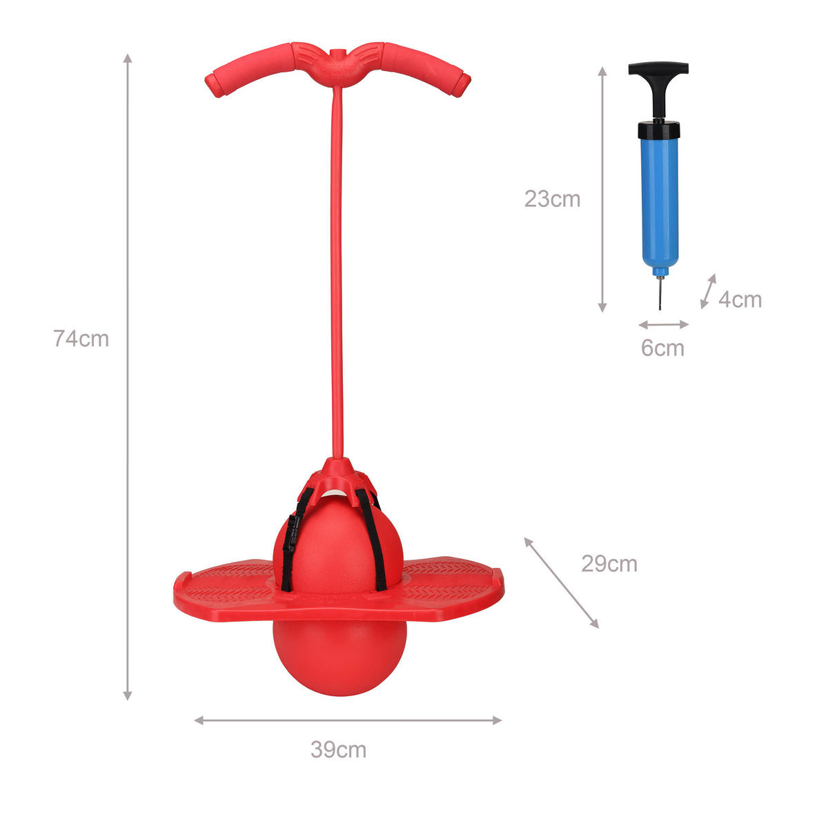 POGO-BALL - Rot, Kunststoff (39/29cm) - Relaxdays