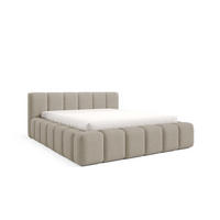 POLSTERBETT KALLA Premium 160x200 cm mit Bettkasten – QUELLE 05 - Beige, Holz - Dekori_Interiors