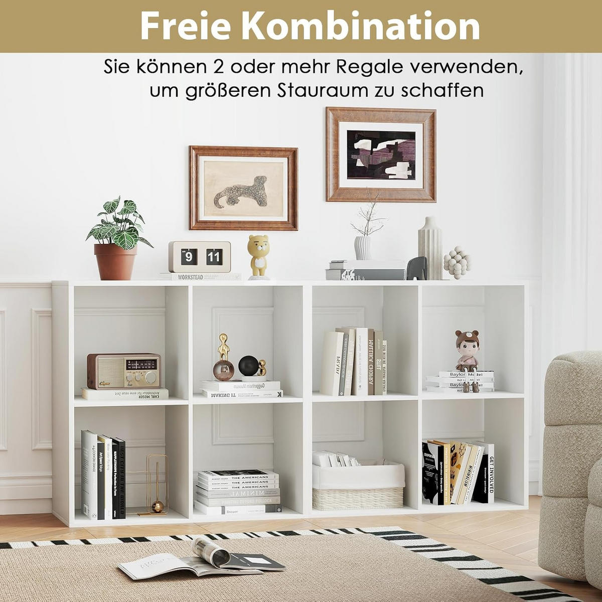 BÜCHERREGAL Weiß - Weiß, Holz (33/70/70cm) - COSTWAY