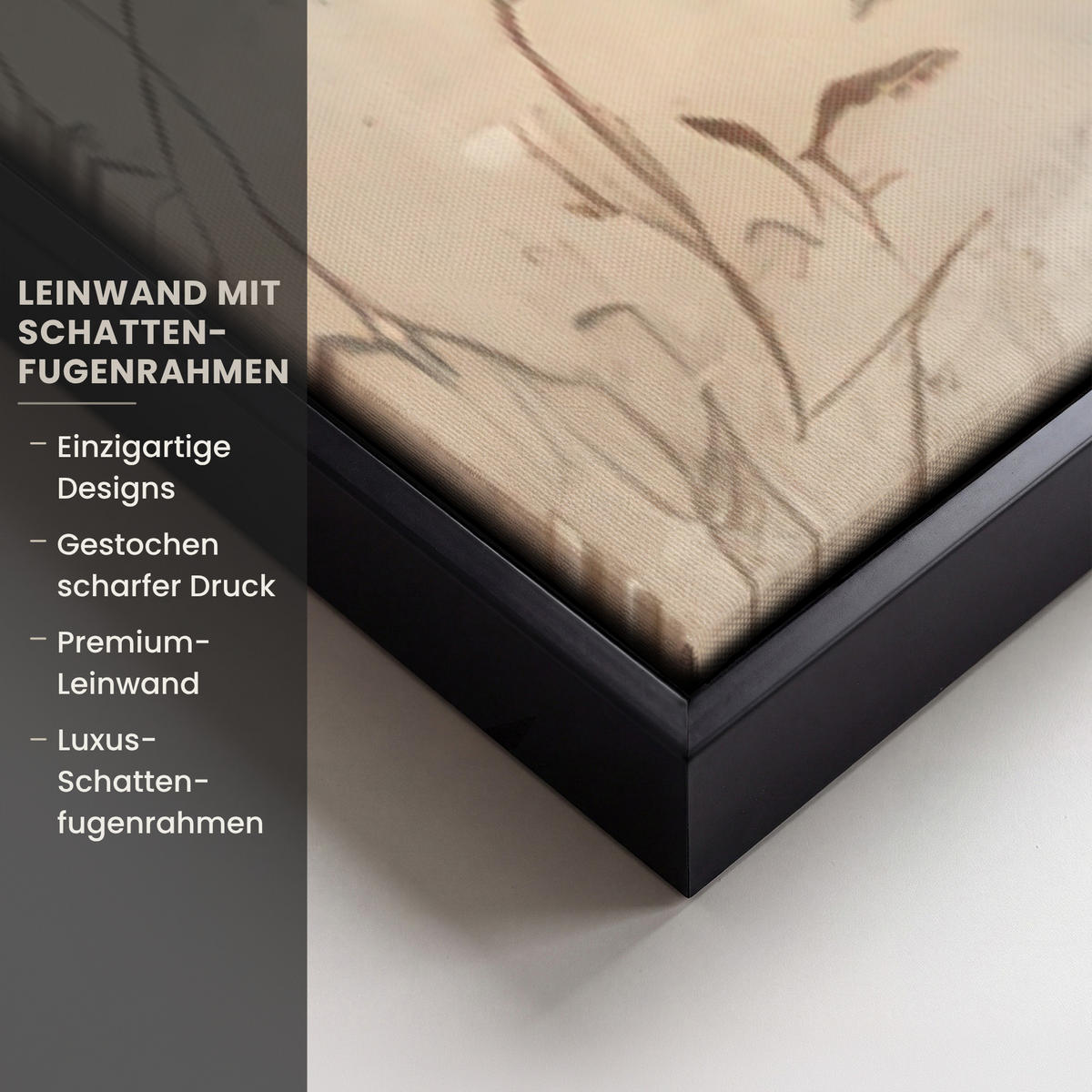 LEINWAND Bilder mit Rahmen - Weihnachten - Rentier - Winter - Kranz - 100x150 - Naturfarben, Textil (100/150cm) - MuchoWow