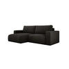 ECKSOFA Carl L-förmig Schlaffunktion und Bettkasten weicher Cordstoff flexibel stellbar lose Rückenkissen freistehend LINKS 143x247x83cm Black - Schwarz, Holz/Textil (143/247cm) - DomoHome