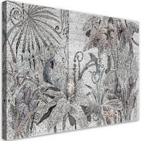 WANDBILD mosaik dschungel - Silberfarben, Textil (60/40cm) - Feeby