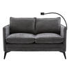 2-SITZER Sofa Chenille mit Handyhalter und Ablagefächern 127/69/66 cm Grau - Grau, Textil (66/127/69cm) - Redom