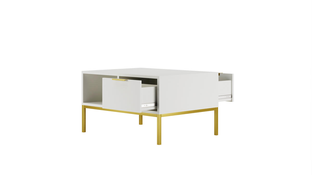 COUCHTISCH Austin_80 60/45/80 - Goldfarben/Weiß, Holzwerkstoff (80/60/45cm) - RAUMHIRSCH FURNITURE