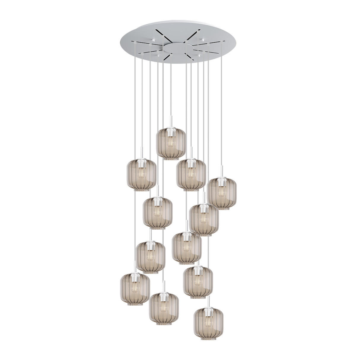 GALERIELEUCHTE Velo 12-flammig Klar Ø 20cm - Klar/Weiß, Glas (20/20/20cm) - s.luce