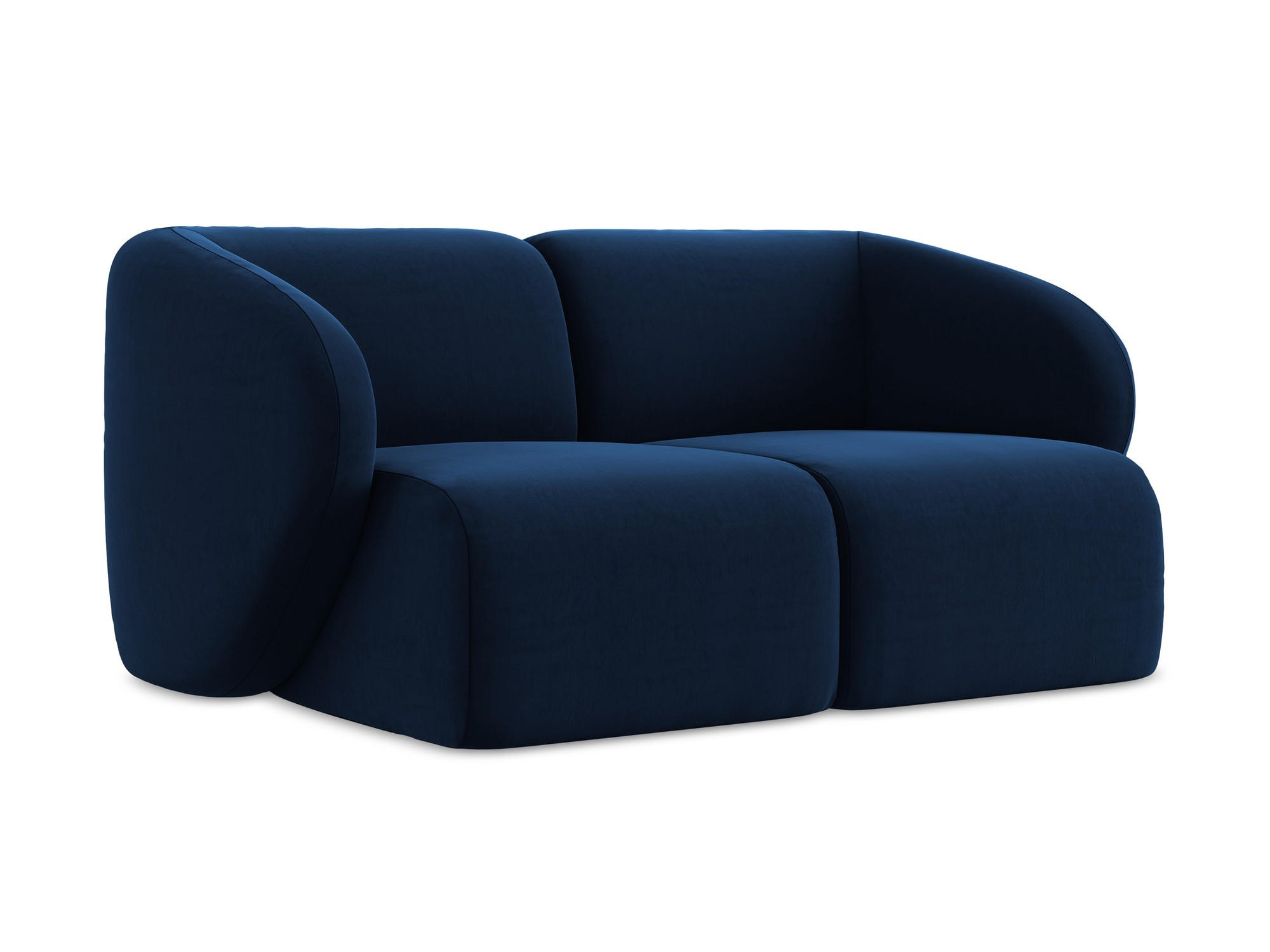 2-SITZER-SOFA Samt Stoff Blau - Türkis/Schwarz, Holzwerkstoff/Kunststoff (174/75/94cm) - Makamii