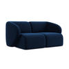 2-SITZER-SOFA Samt Stoff Blau - Türkis/Schwarz, Holzwerkstoff/Kunststoff (174/75/94cm) - Makamii