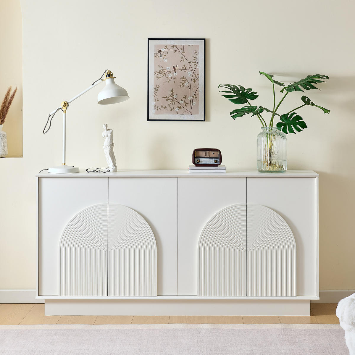 SIDEBOARD 160 cm 4 Türen weiß - Weiß, Holzwerkstoff (160/80/38cm)