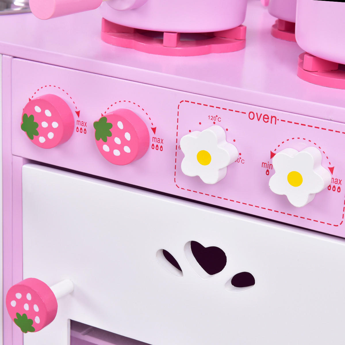 ECK-SPIELKÜCHE Pink - Pink, Holzwerkstoff (29.5/62/60cm) - COSTWAY