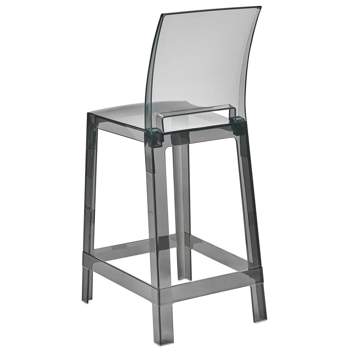 BARSTUHL 2er-Set Kunststoff transparent/schwarz Wellington - Transparent/Schwarz, Kunststoff (41/99/48cm) - Beliani