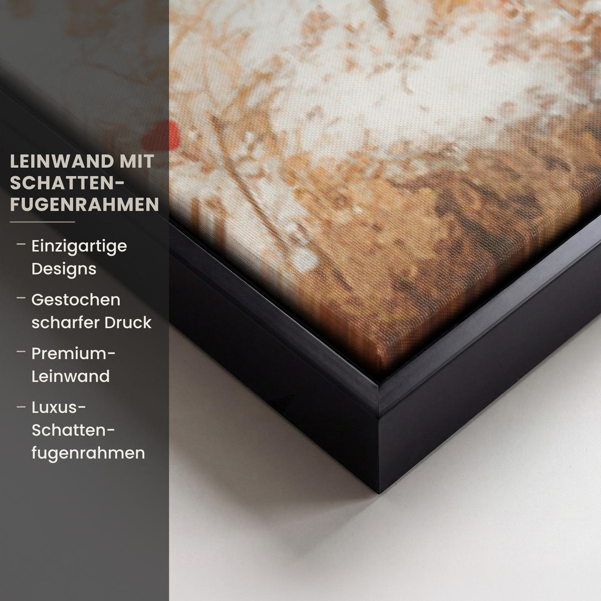 LEINWAND Bilder mit Rahmen - Weihnachten - Zuhause - Winter - Schnee - 90x140 - Creme, Textil (90/140cm) - MuchoWow