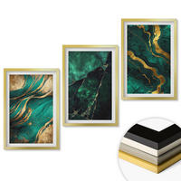 WANDBILDER 3er Set - 40x60 cm Goldrahmen - Elegante Steinmuster - Goldfarben, Kunststoff (40/60cm) - ArtPrintCave