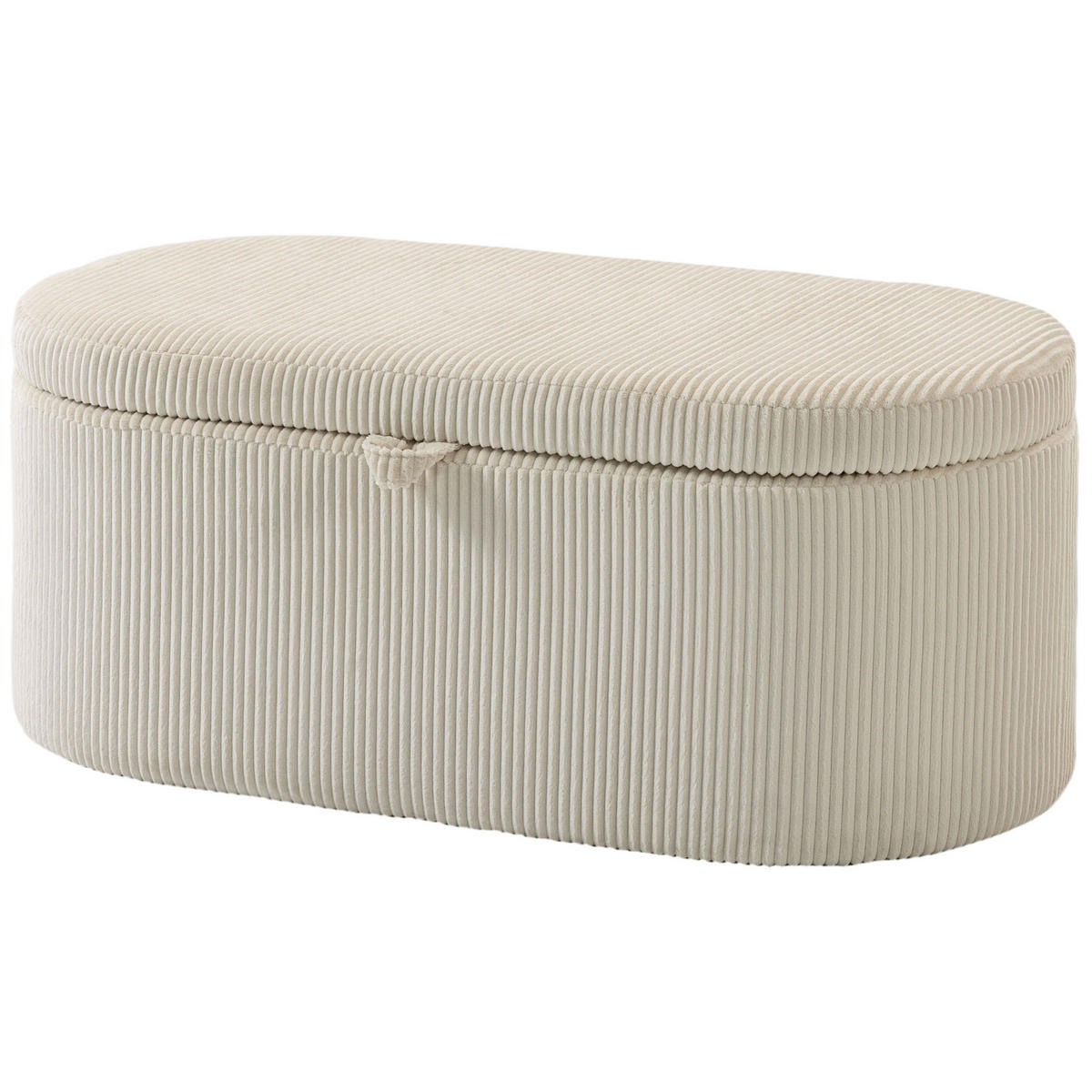 TRUHENBANK DE-07219 mit Cord-Polsterung und Stauraum Beige - Beige, Holz/Textil (51/49/105cm) - ComfortXL