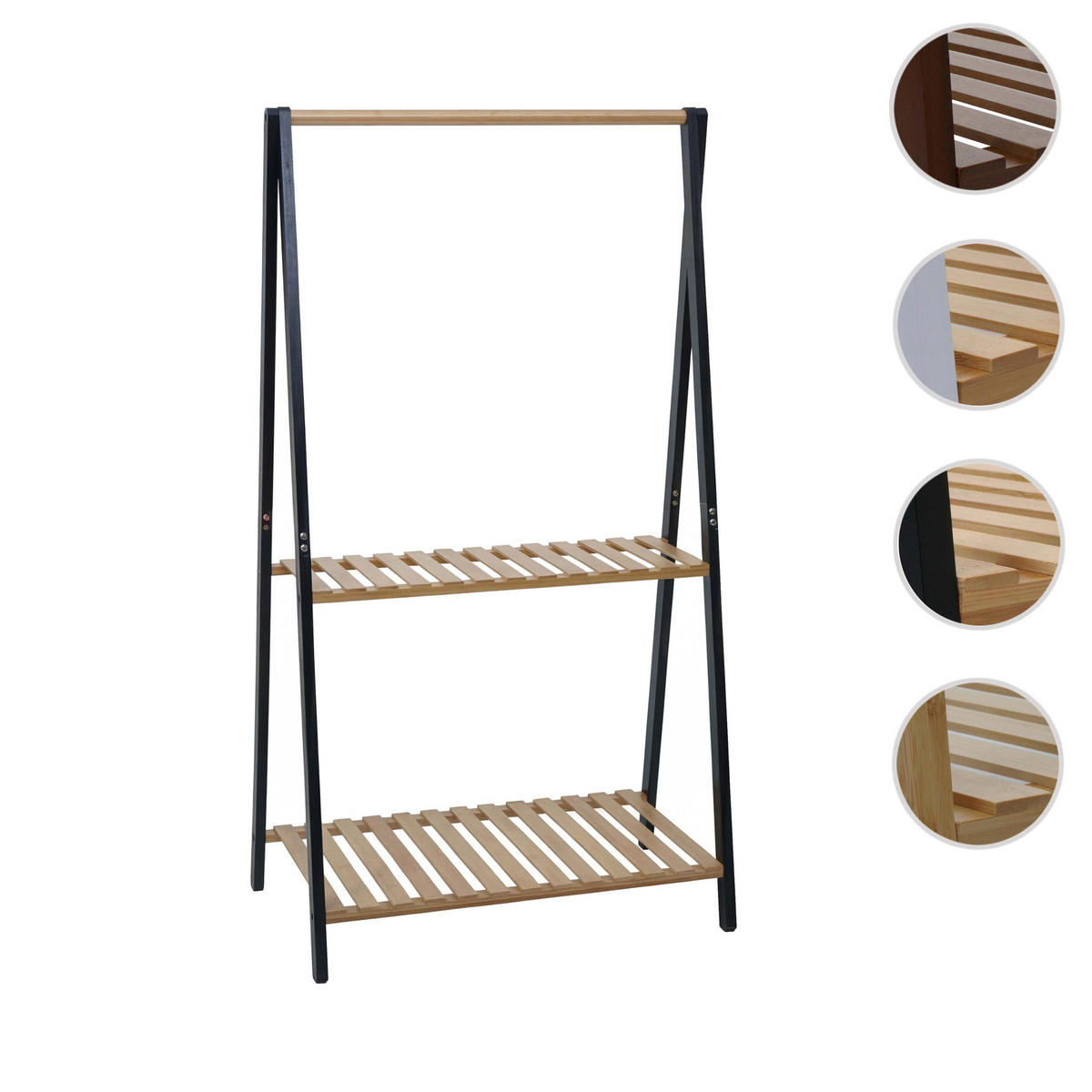 PFLANZENREGAL Beige, Schwarz - Beige/Schwarz, Holz (70/130/44cm) - MCW